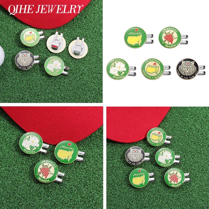 Magnetic Golf Ball Marker Hat Clips Funny Colorful Print Patterns Badges for Golf One Putt Eagle Tiger Cap Accessories Golf Gift