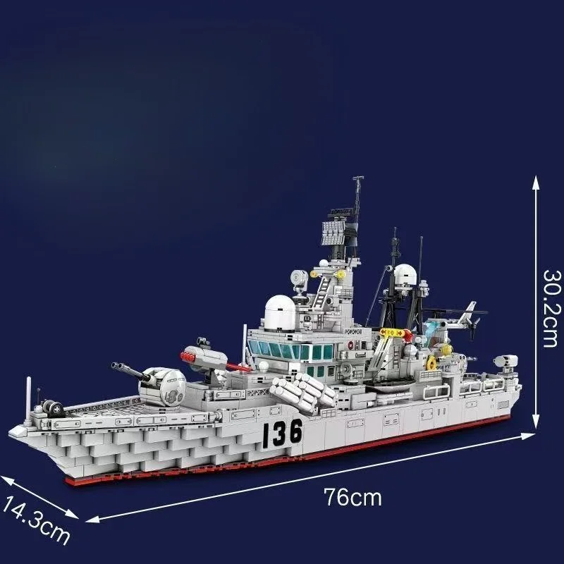

sembo block Block Military Series 956 Destroyer Aircraft Carrier Model Assembly Building Blocks Toy Gift for Hobby Collection