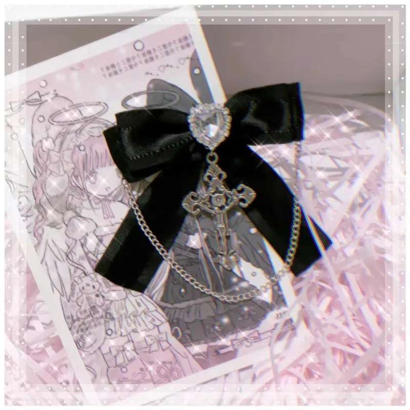 Japanische Kawaii Mädchen Mini Rand Clip Exquisite süße Kette Doppel Pferdeschwanz süße Mädchen Schmetterling Haarspange koreanische Haar-Accessoires