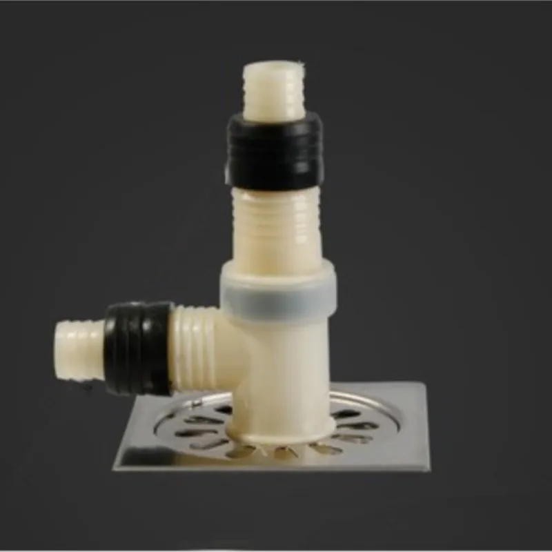 

1pc drain tee joint, multi-function adapter, floor drain drain elbow, extended double washing machine drain tee