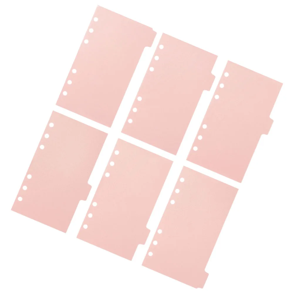 

6 Sheets Binder Dividers Loose-leaf Accessories Index Tabs for 6 Ring Hole Notebook Organizer Students Office Gifts Plastic