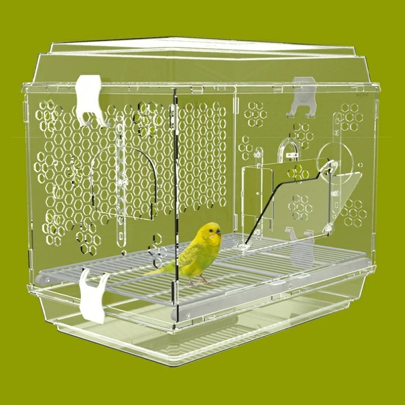 Transparenter Vogelkäfig, Papageienkäfig, Acryl-Vogelkäfig, Vogelzubehör, großes Nest für Vögel, Calopsita-Käfig, Kleintierversteck