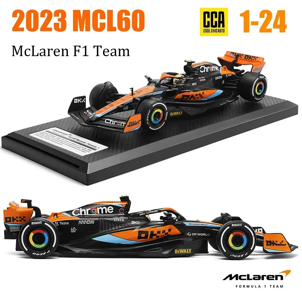 1:24 New McLaren F1 Team 2023 MCL60 4# Lando Norris 81# Oscar Piastri alloy car model toy series collection gift