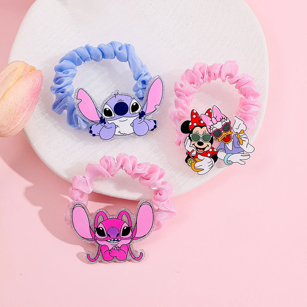 1 قطعة/3 قطع ربطات شعر على شكل غرزة وملاك، أربطة شعر مرنة من الأكريليك العصري، حلقات ذيل حصان كرتونية لطيفة