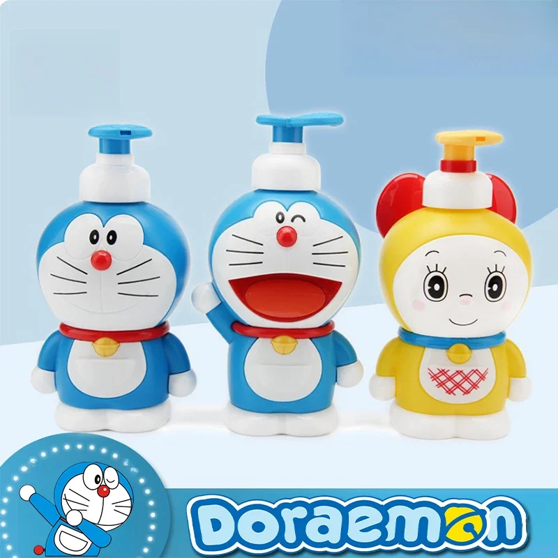 380ml Cute Doraemon Three-dimensional Dispenser Bottle Animation Outdoor Travel Shampoo Shower Gel Press Type Dispenser Bottle