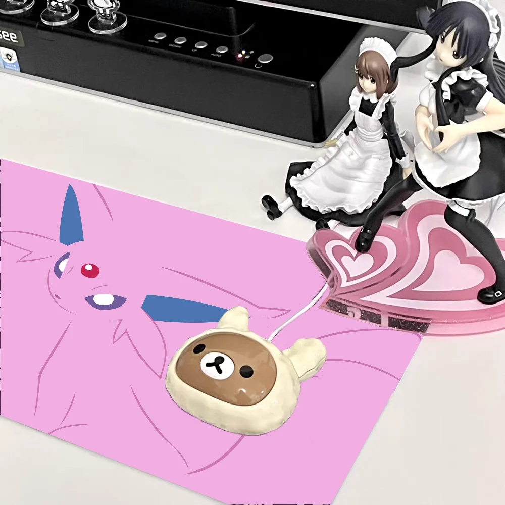 1pc cute anime pat Espeon Pokemons Non-slip Mouse Pad Suitable For Office Computers Laptops E-sports Game Desk Mats XXL Keyboard