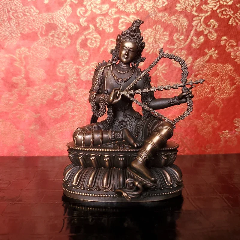 Nepalese craft Tibetan biography, Ming Buddha Mother Buddha statue, copper home worship hall Red Tara Buddha statue ornament