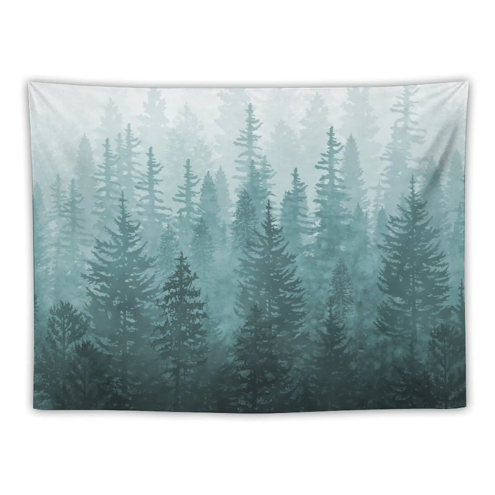 My Misty Secret Forest - turquoise green Tapestry Wall Decor Wall Mural Aesthetic Room Decor Wall Art Tapestry