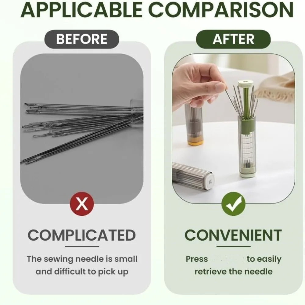 

Multifunctional Needle Thread Organizer Easy Sewing Embroidery Needle Magnetic Sewing Needle Box with 20Pcs Needle