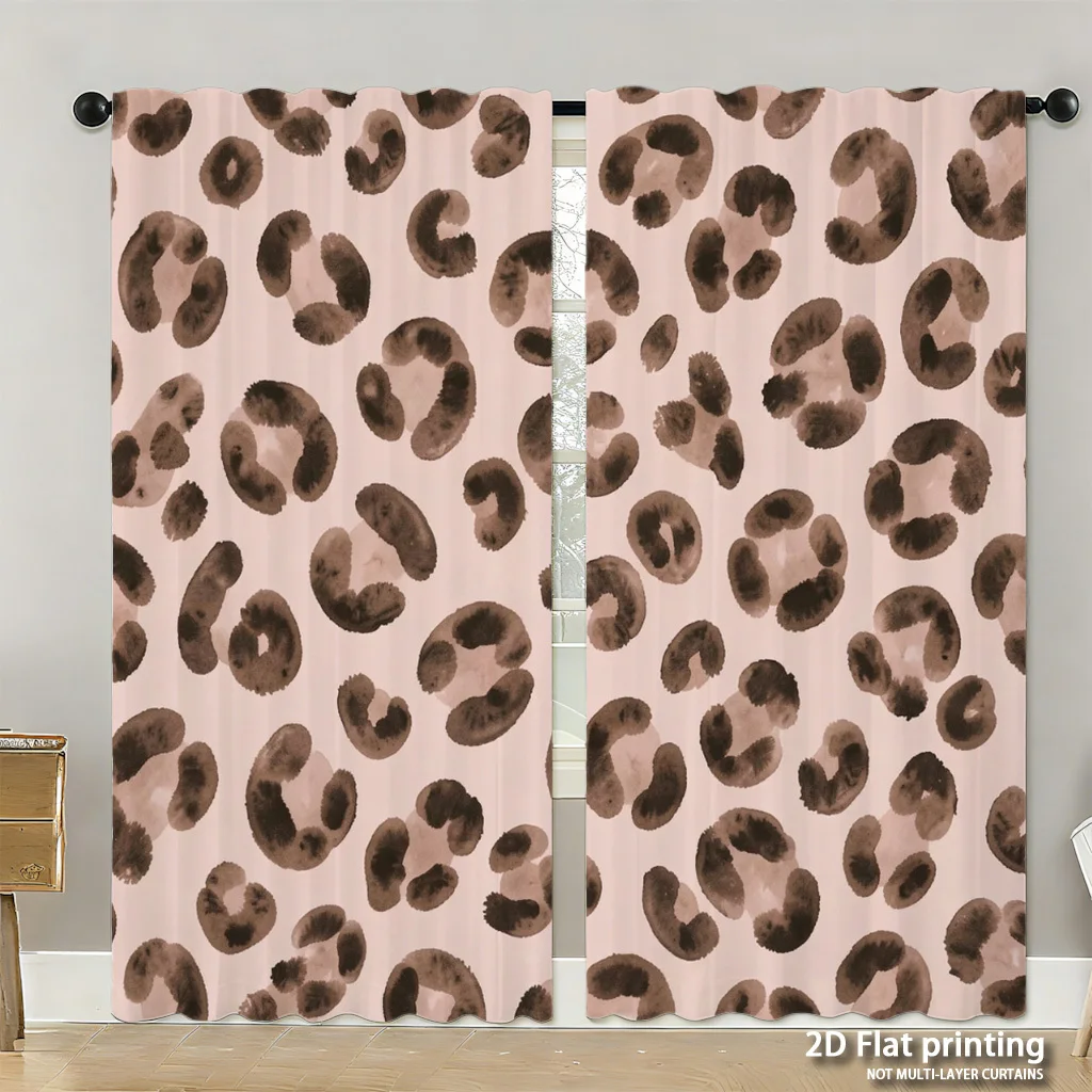 Luxury Leopard Print Curtains Home Decoration Stylish Animal Print Drapes for Living Room Bedroom Window Curtain Panels