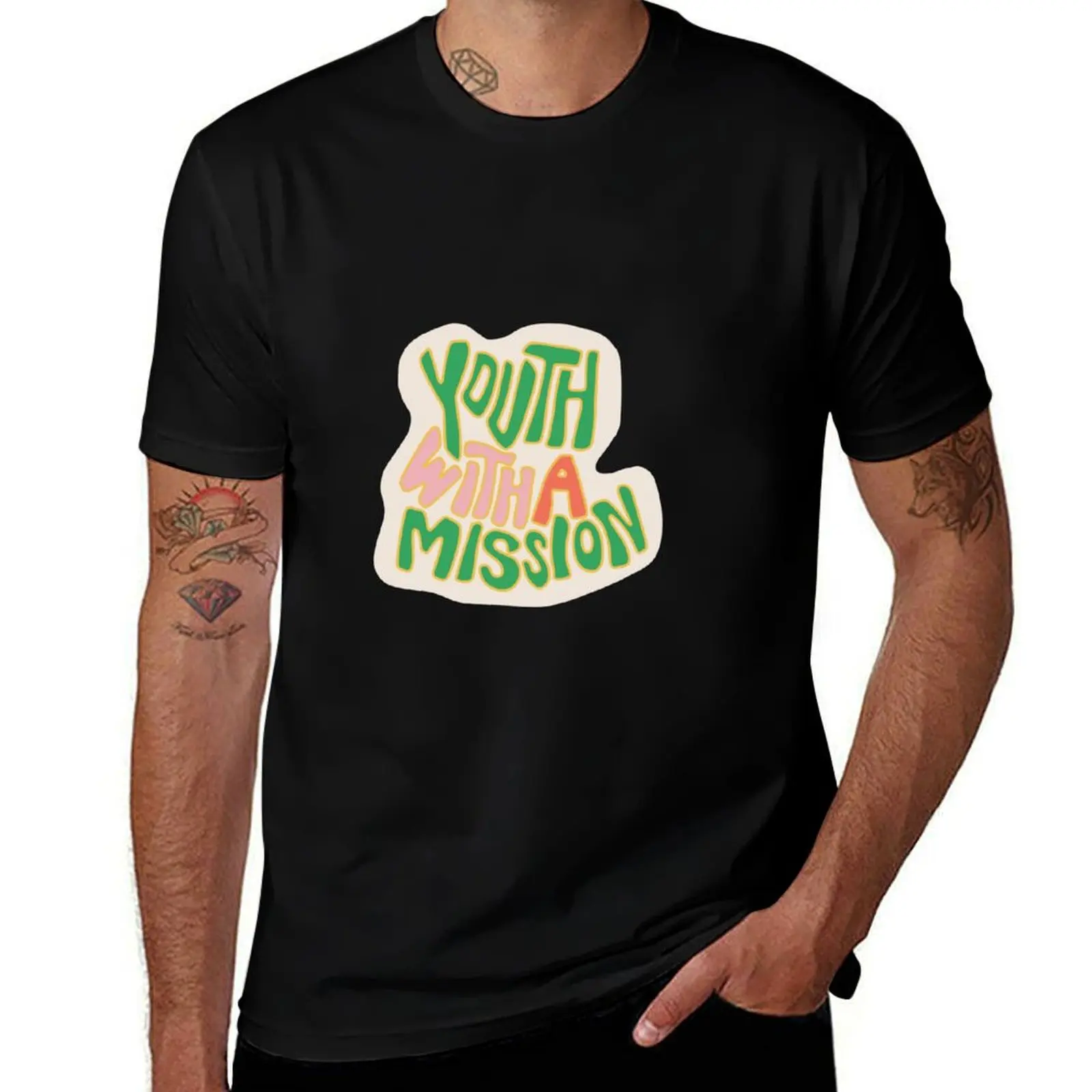 

Youth with a mission sticker T-Shirt men t shirt cotton 100% t shirts for man pack cotton