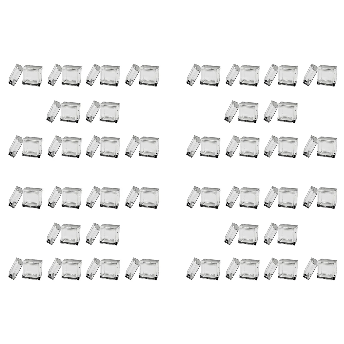 ABAH-40Pcs Acrylic Box Trays For 0.39Inch 10Mm Elements Cubes Clear Case Periodic Table Bracket For Elements Collections