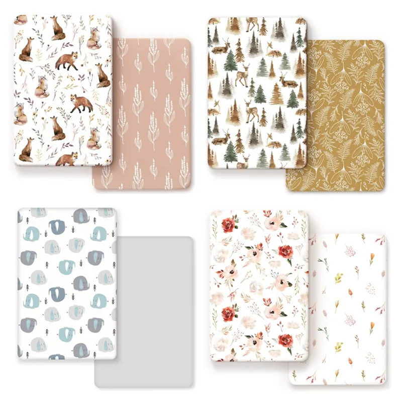 2 PCs Cotton Baby Fitted Sheets Breathable Newborn Bassinet Sheet Changing Covers Baby Cot Moses Basket Fitted Sheets