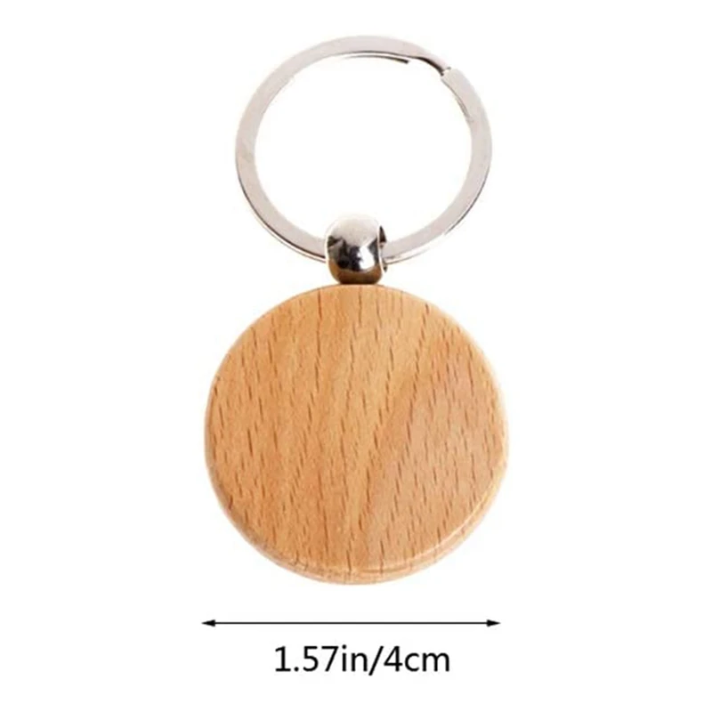 Blank Wooden Keychain Rectangular Engraving Key Tag Can Be Engraved DIY Keyring Unfinished Wood For Crafts