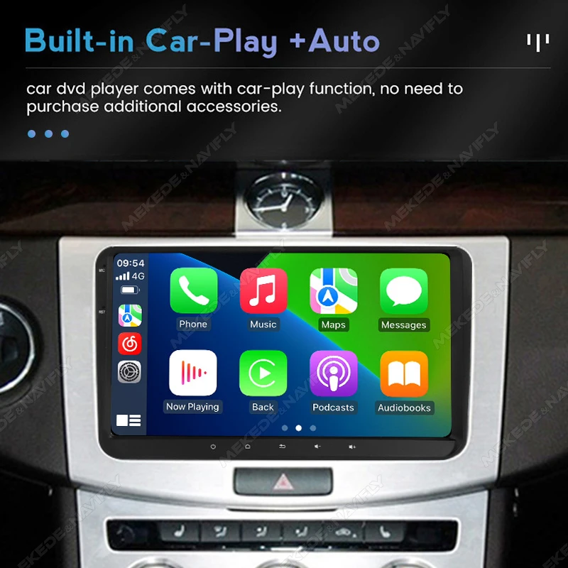 MEKEDE 9 Inch Carplay Screen For VW Volkswagen Passat B7 B6 Golf Touran Polo Tiguan Jetta Auto Radio Multimedia 2 Din Stereo - view 5