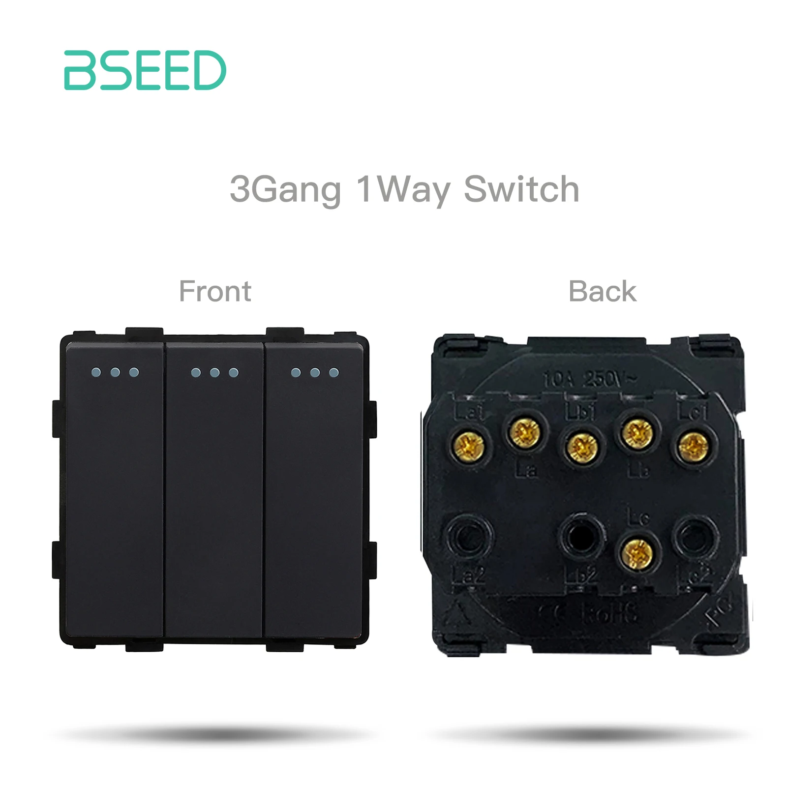 Bseed EU Standard USB Typ-C Buchse Teile Taste Schalter Internet TV HDMI Satellit Mit Glas Rahmen Schwarz DIY Funktion teile