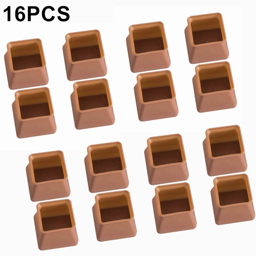 16pcs Chair Foot Pad Covers 3.7*3.7*3cm BPA Free For Furniture Feet Accessories Table Floor Protection Safety Components