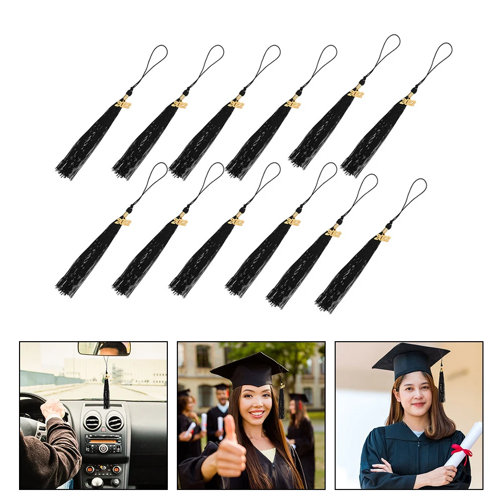 

12pcs Doctoral Hat Tassel 2022 Graduation Tassel Lightweight Polyester For Academic Ceremony Decorative Accessories Handicraft