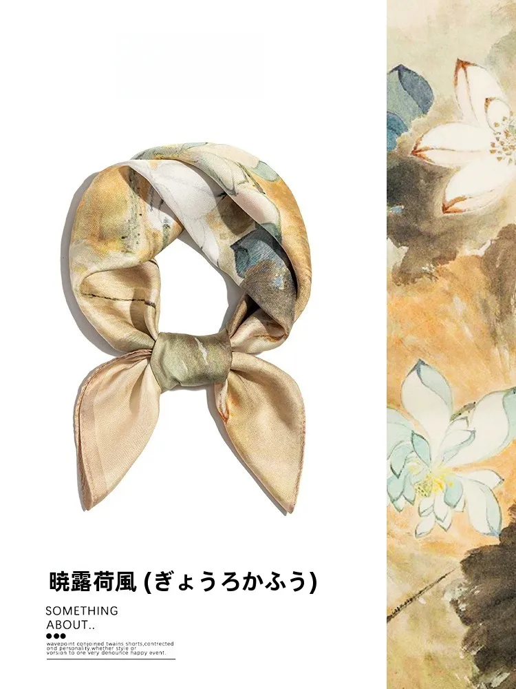 エレガントな中国風シルクスカーフギフトボックス、新年ギフト、高級カシミヤネクタイ、00-桑絹スクエアショール（女性用）