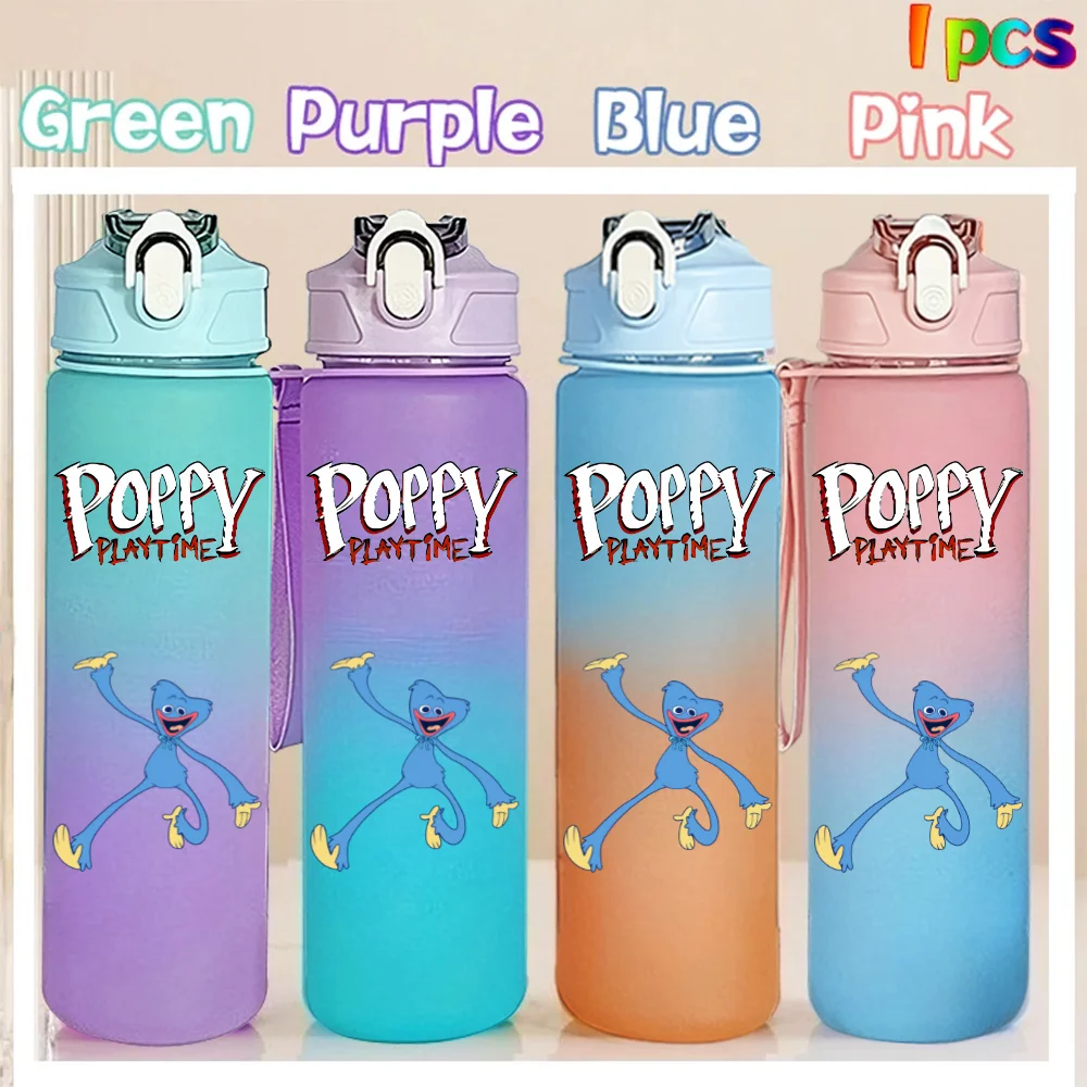 750ml Poppy Playtime Straw Bottle Camping Drinking Tools Student Cartoon Large Capacity Plastic Sports Water Cup Birthday Gifts view 5