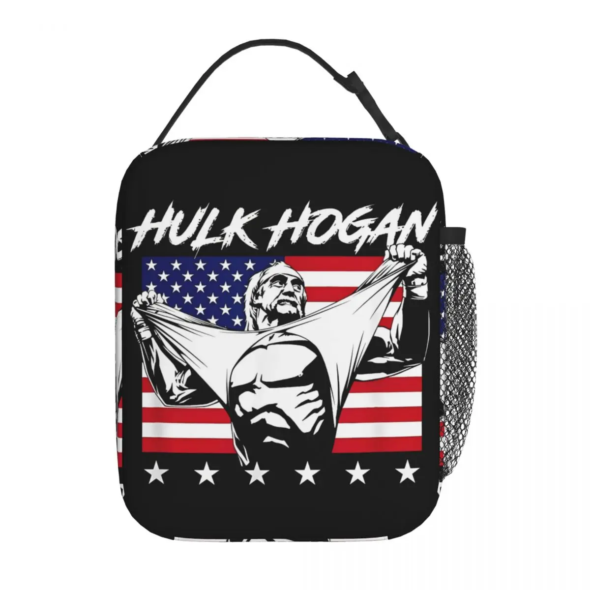 Hulk Hogans American Flag Centered Wrestling Insulated Lunch Bag Food Container Bags Reusable Cooler Thermal Lunch Boxes