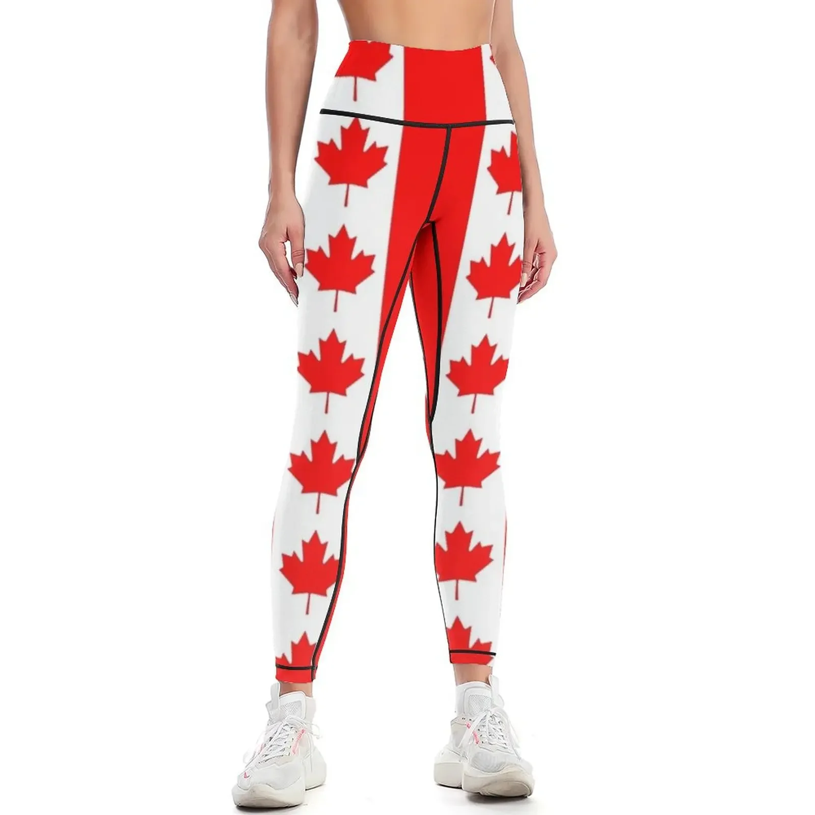 

Official Canadian Flag Leggings sports for active wear sports for push up Womens Leggings