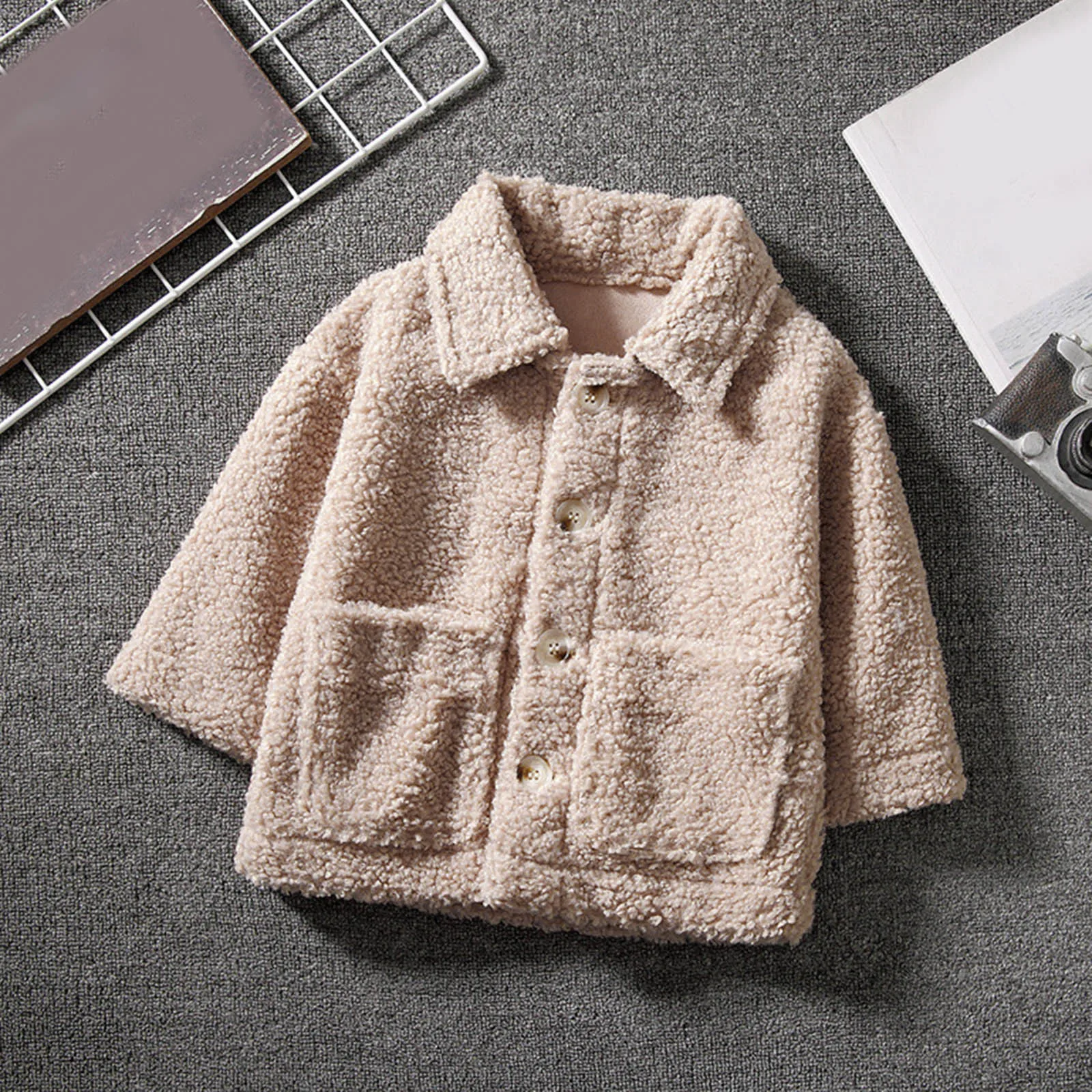 

Winter Coat for Girls Size 5 Toddler Girls Long Sleeve Winter Fleece Solid Colour Coat Warm Outwear White 4t Girls Winter Coats