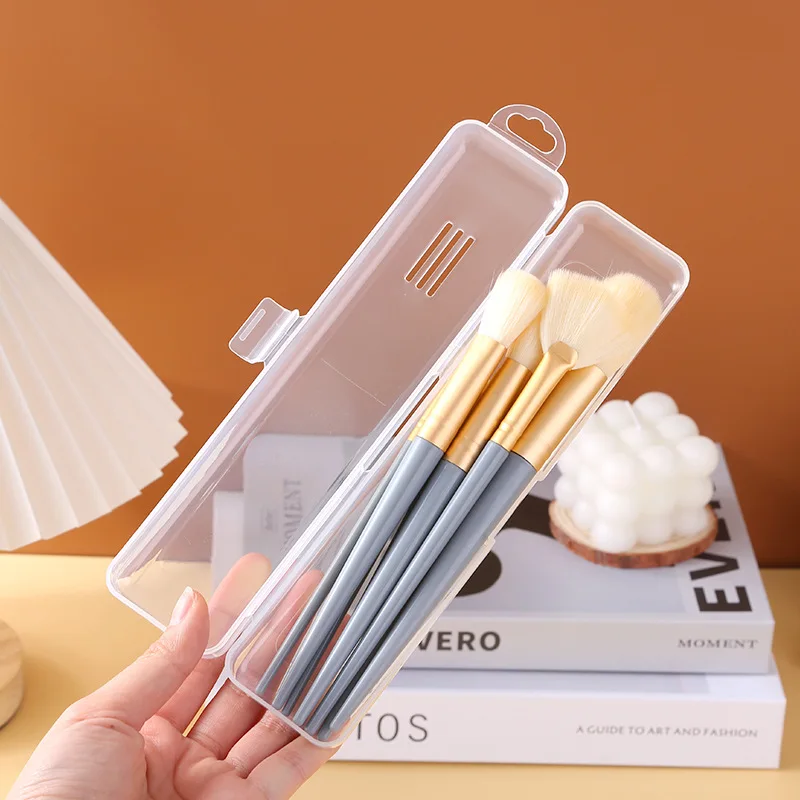 Caja de almacenamiento de brochas cosméticas, estuche de almacenamiento portátil para lápices de cejas, contenedor organizador de cosméticos transparente a prueba de polvo, herramientas de maquillaje