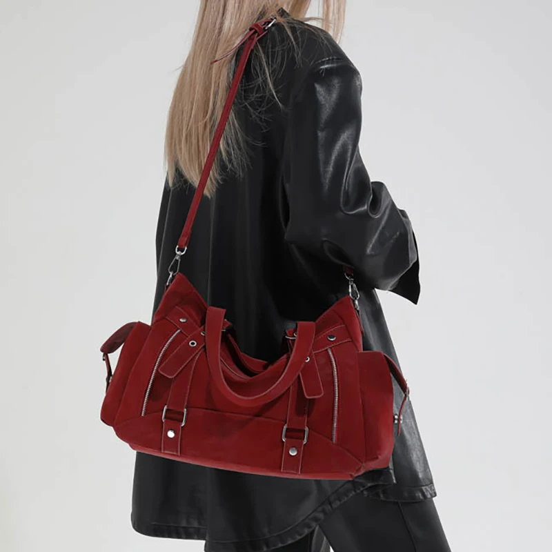 Women's Tote Bag Metal Buckle Decor Large Capacity Adjustable Strap Casual Daily Shoulder Crossbody Bag 2026 Handbags New Trend