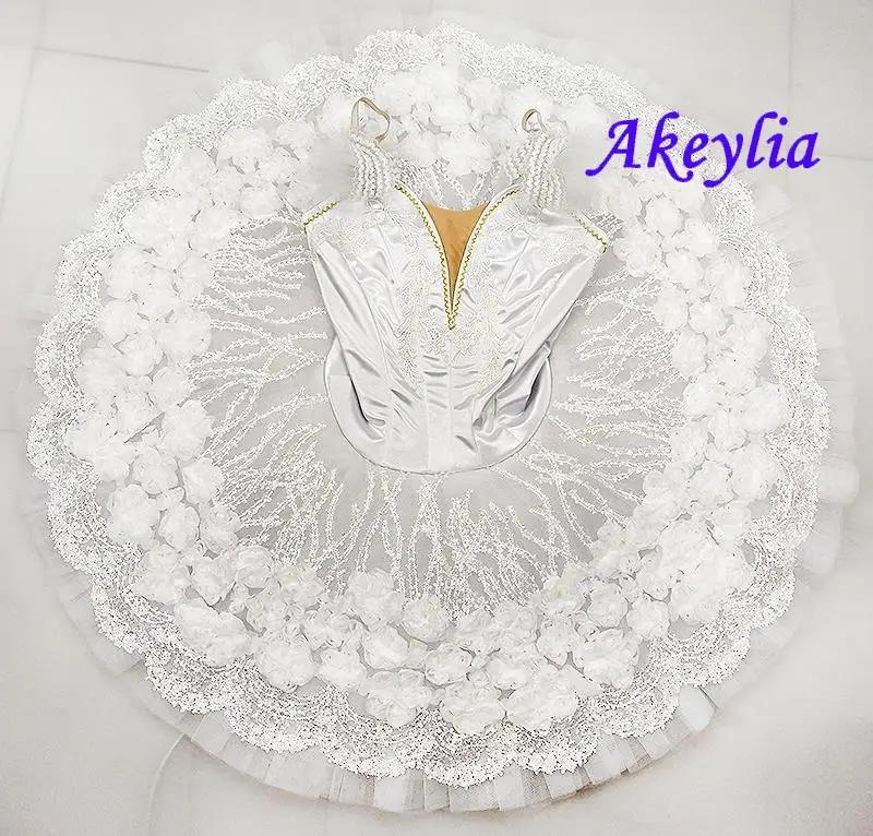 Platter tutu white swan lake professional tutu Flower Fairy women pancake ballet tutu performance sleeping Beauty ballerina tutu