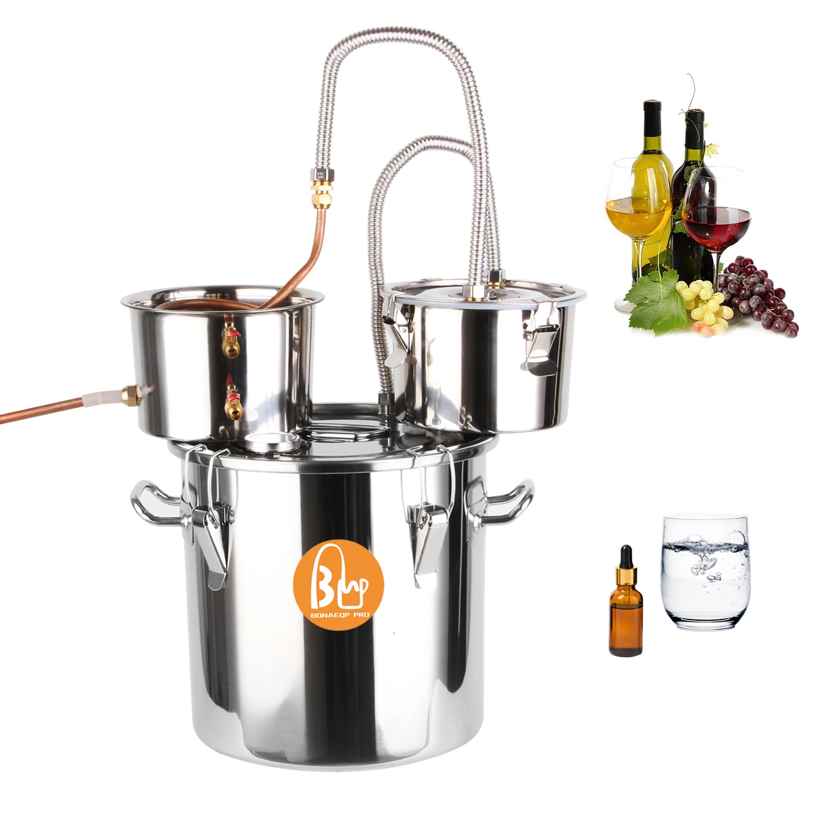 

10l-50l Home Using Moonshine Still 304 Stainless Steel Essential Oil Distiller Lavender/rose Essential Oil Distiller