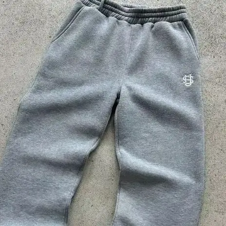 

Y2k High Street Trendy Street Trendy Hip Hop Casual Elastic Waist Zipper Loose Solid Color Embroidered Sports Casual Pants