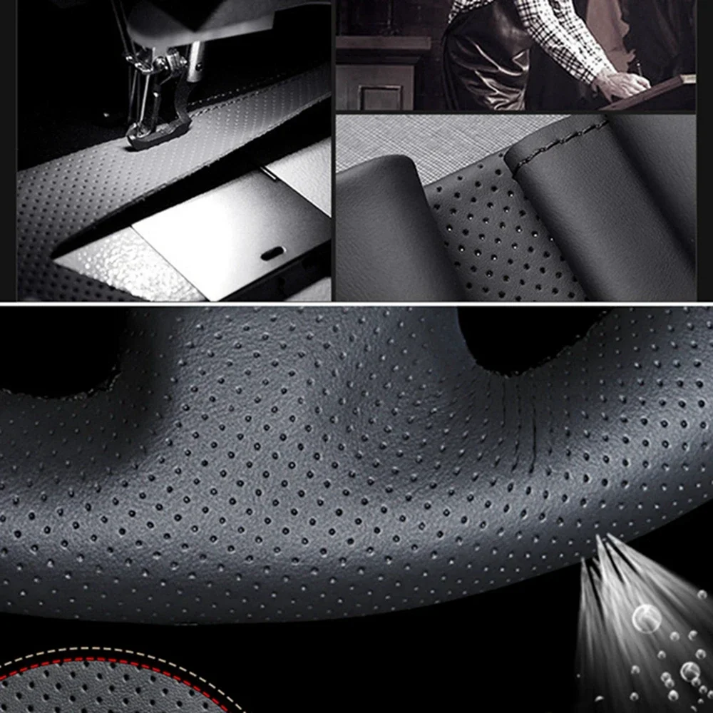 Microfiber Leather A4 B8 A5 8T A6 C6 A8 D3 Q5 8R Q7 4L 4-Spoke Customized Car Steering Wheel Cover For Audi A3 8P Sportback - view 4
