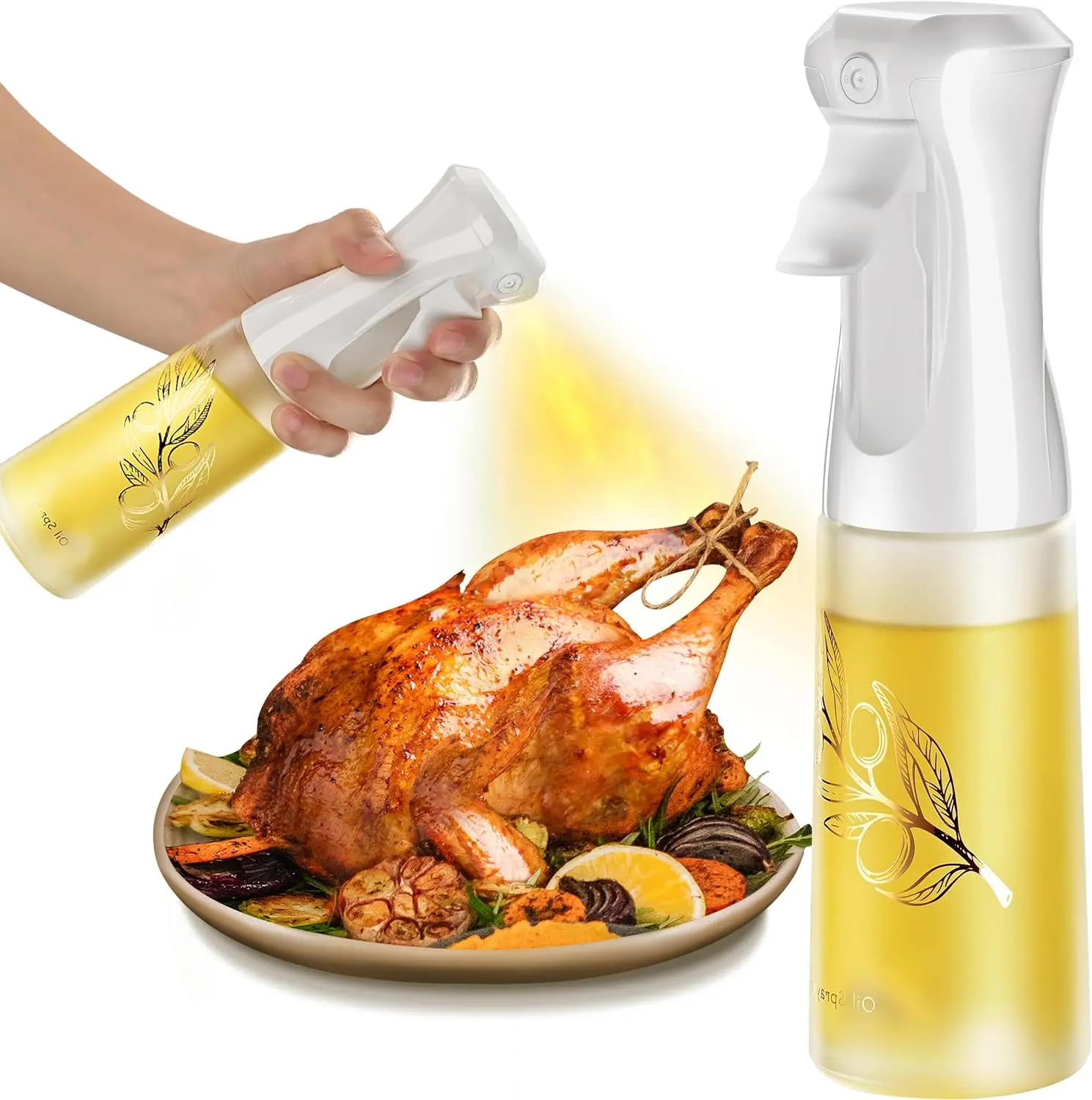 

Sprayer for Cooking, Olive Oil Sprayer Mister, 200ml Glass Olive Oil Spray Bottle, Kitchen Gadgets Accessories for Air Fryer, Pa