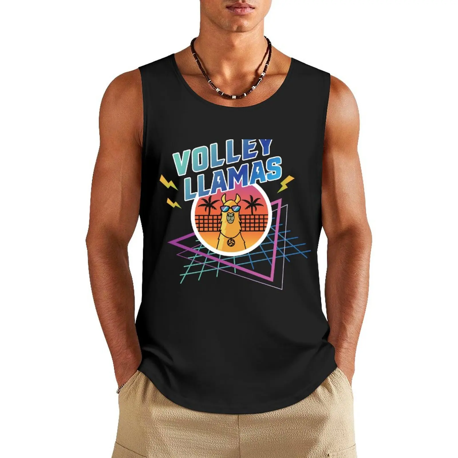 

Volley Llamas Tank Top new in tops & t-shirt Men's t-shirt Man gym clothes Japanese t-shirt