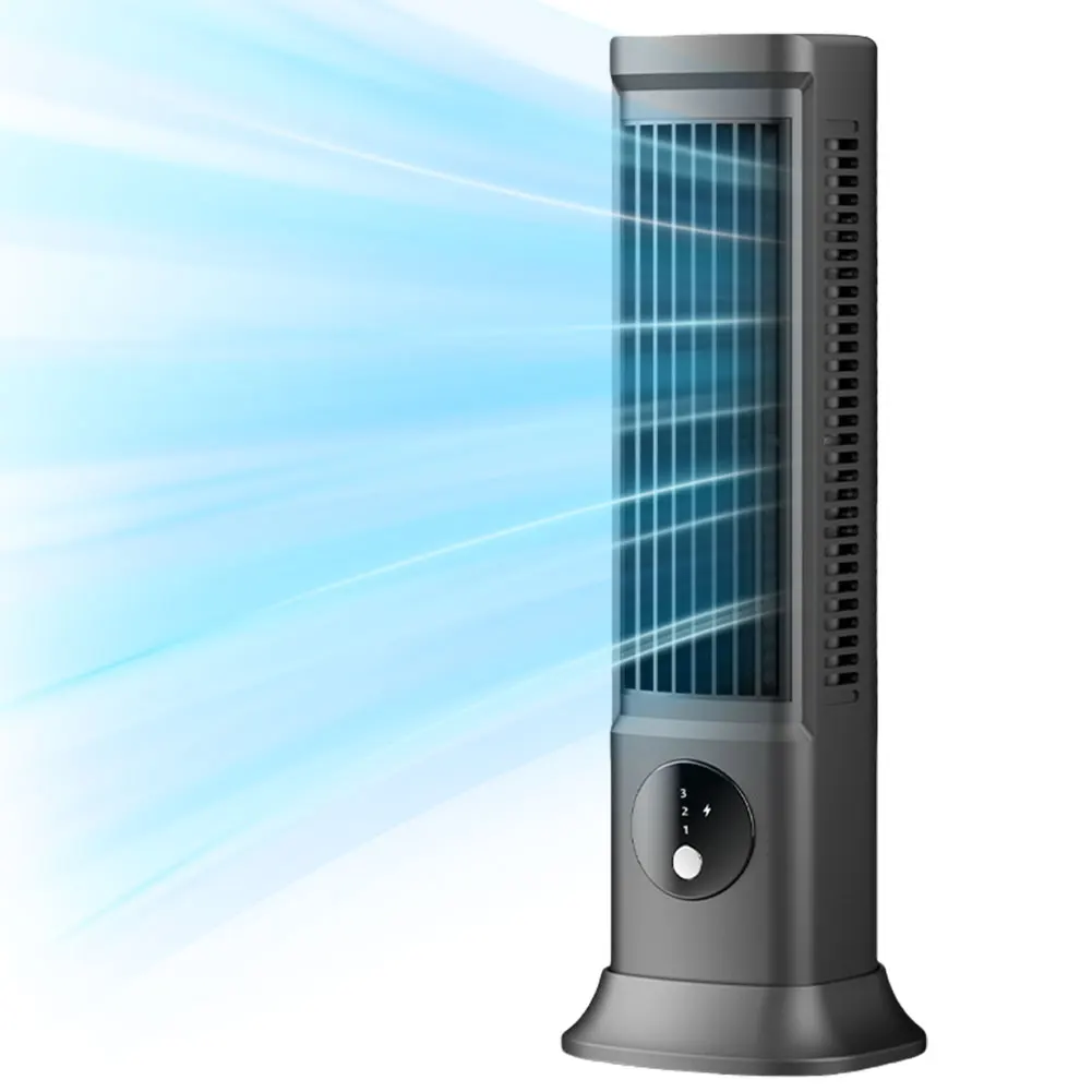 

Настольный башенный вентилятор, перезаряжаемый через USB, 3 скорости, тихий воздухоохладитель, настольный кондиционер, вертикальный горизонтальный электрический вентилятор