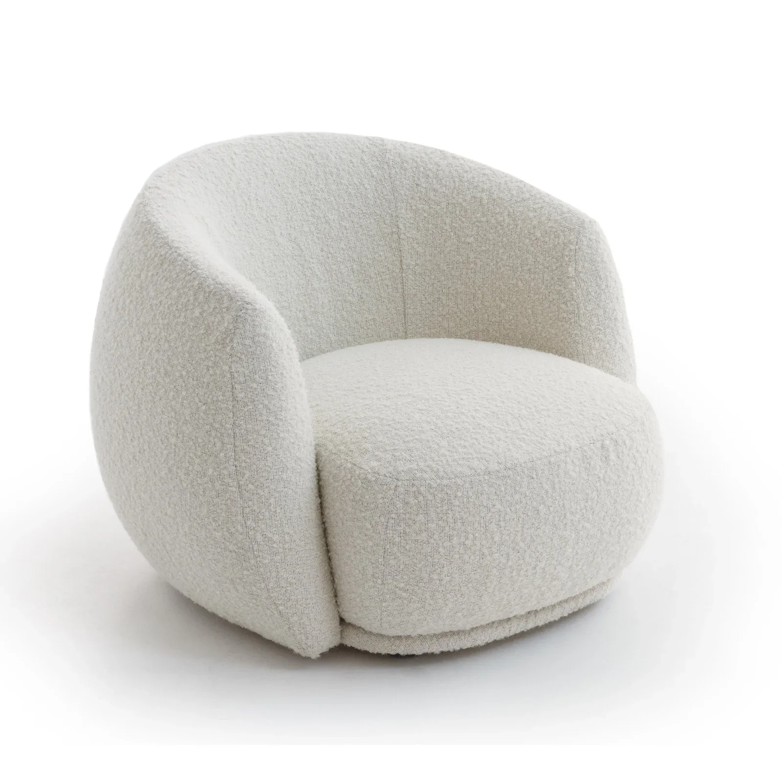 Best Sell Curved Accent Boucle Sofa Chair Sherpa Fleece  Sofa White Design