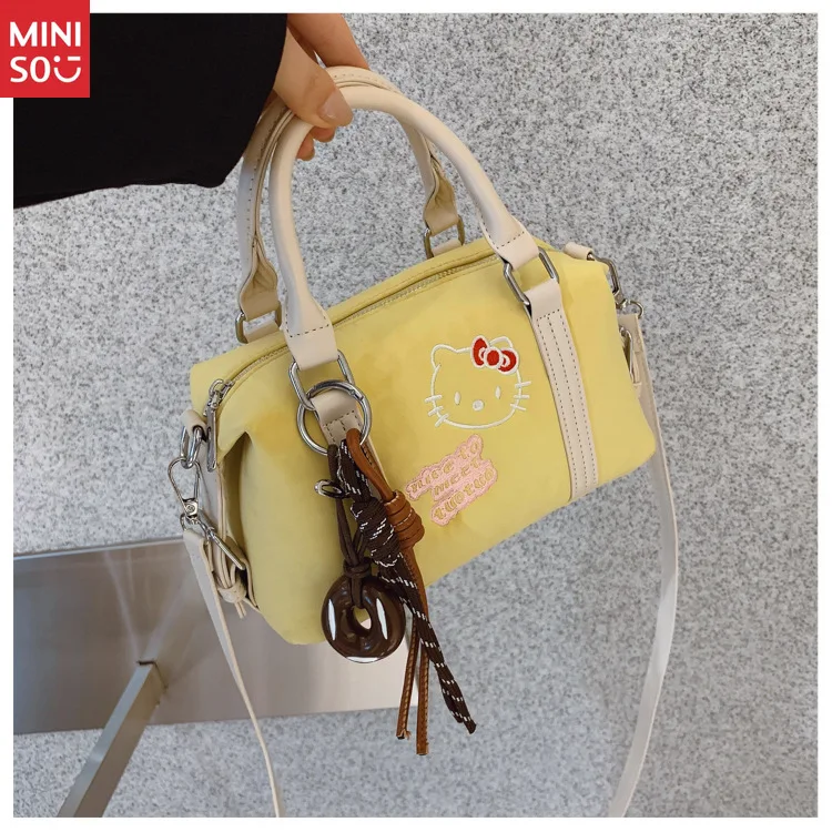 Miniso Hello Kitty Handbag 2025 New, Cute Cartoon Retro Pillow Bag, Crossbody Shoulder Purse