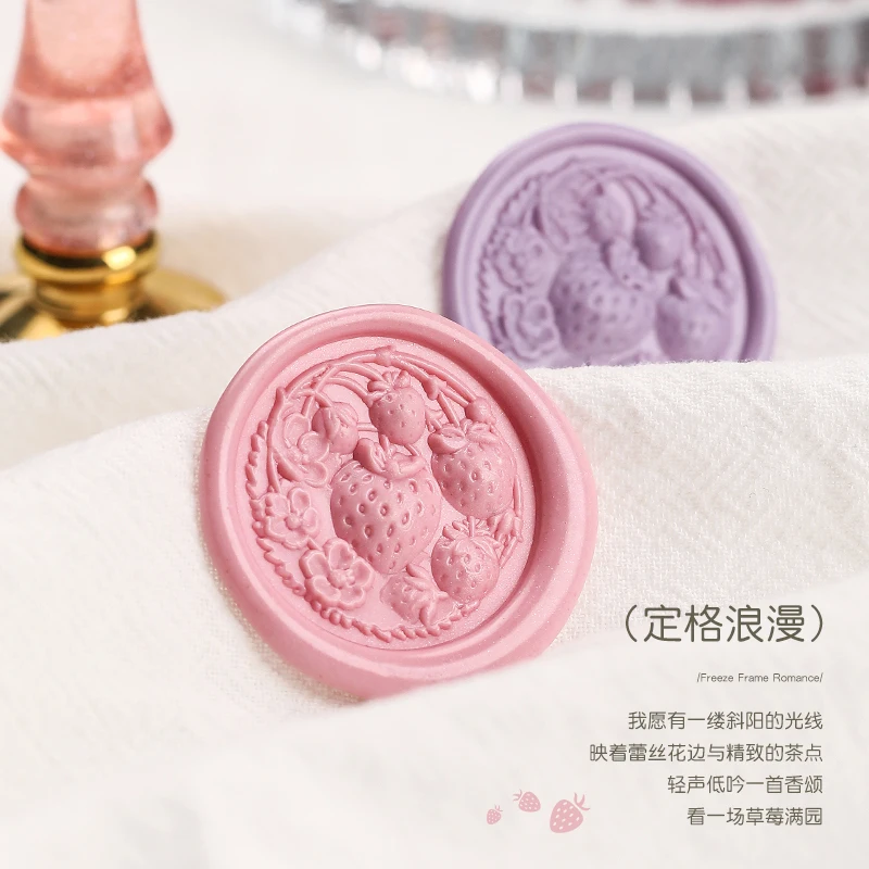 

3D Embossed Strawberry Fruit Wax Seal Relief Sealing Stamp Head For Scrapbooking Cards Envelopes Wedding Invitations Gift