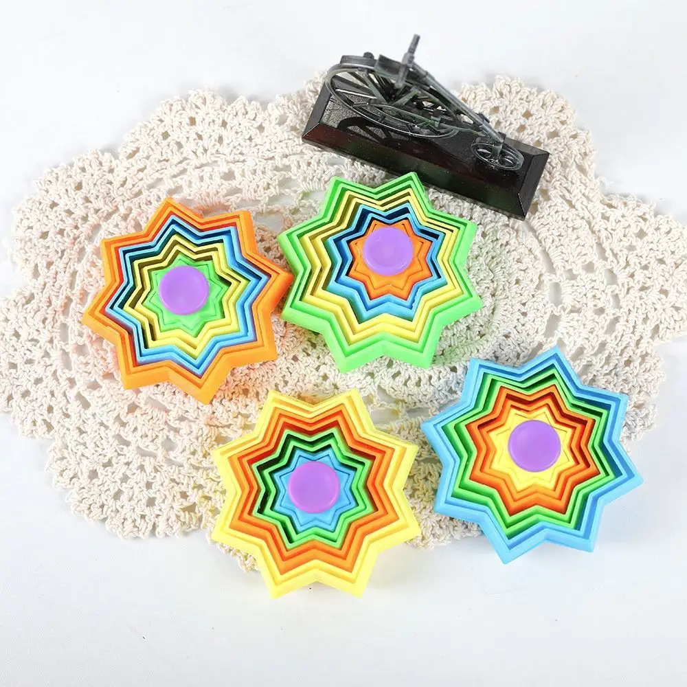 

3D 3D Rotatable Gravity Turnip Tower Geometry Screw 3D Stereoscopic Toy Versatile Illusion 3D Star Circle Toy Kids Gifts