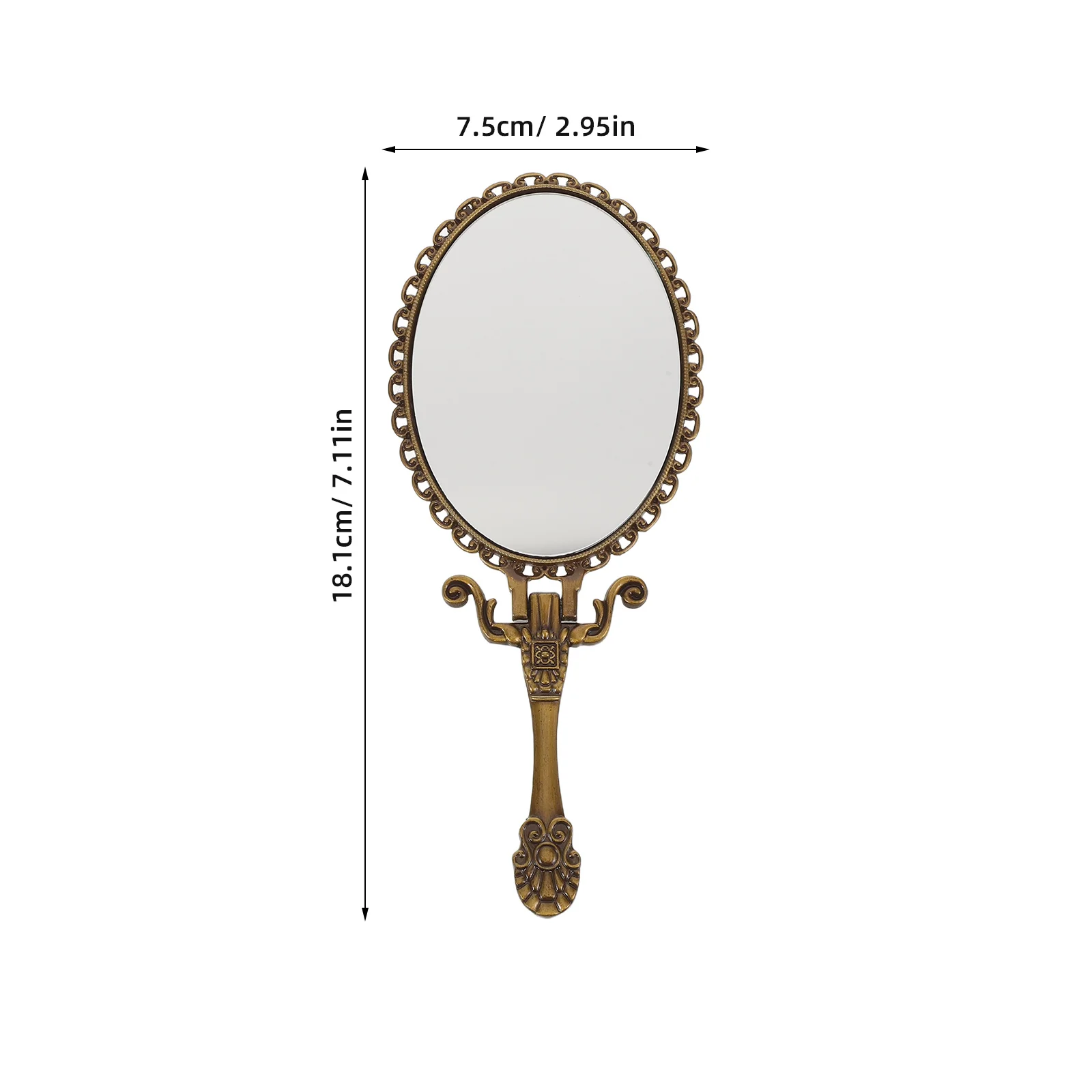 2Pcs Retro Hand Held Mirror with Handle Portable Compact Mirror for Travel and Daily Makeup Hand Mirrors with Handle