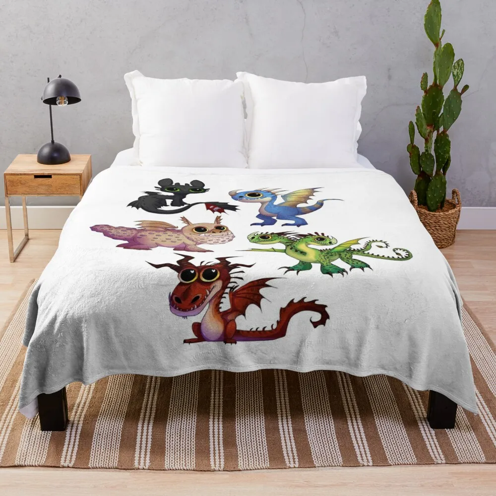 

HTTYD Absurdly Cute Dragons Throw Blanket Hairy blankets and throws Soft For Sofa Thin Blankets