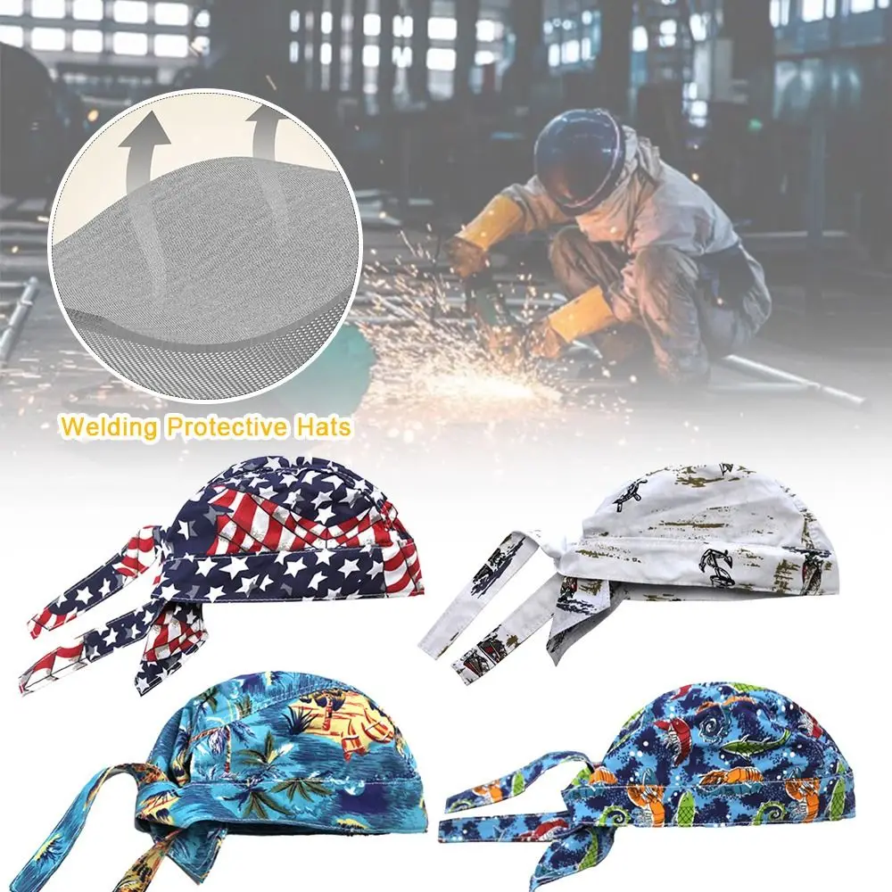 Sweat Absorption Welding Hat Durable Flame Resistant Anti-scalding Welder Work Cap Head Protective Cover Welder Protection