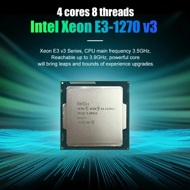 Used for Int-el Xeon E3 1270V3 Processor 3.5GHZ LGA1150 8MB Quad Core E3-1270 V3 CPU