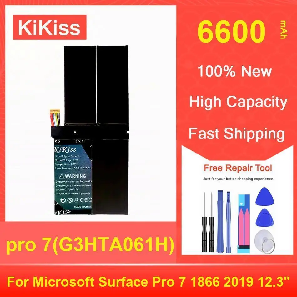 

Kikiss Battery 6600Mah Pro 7(G3HTA061H) For Microsoft Surface 7 1866 2019 12.3"