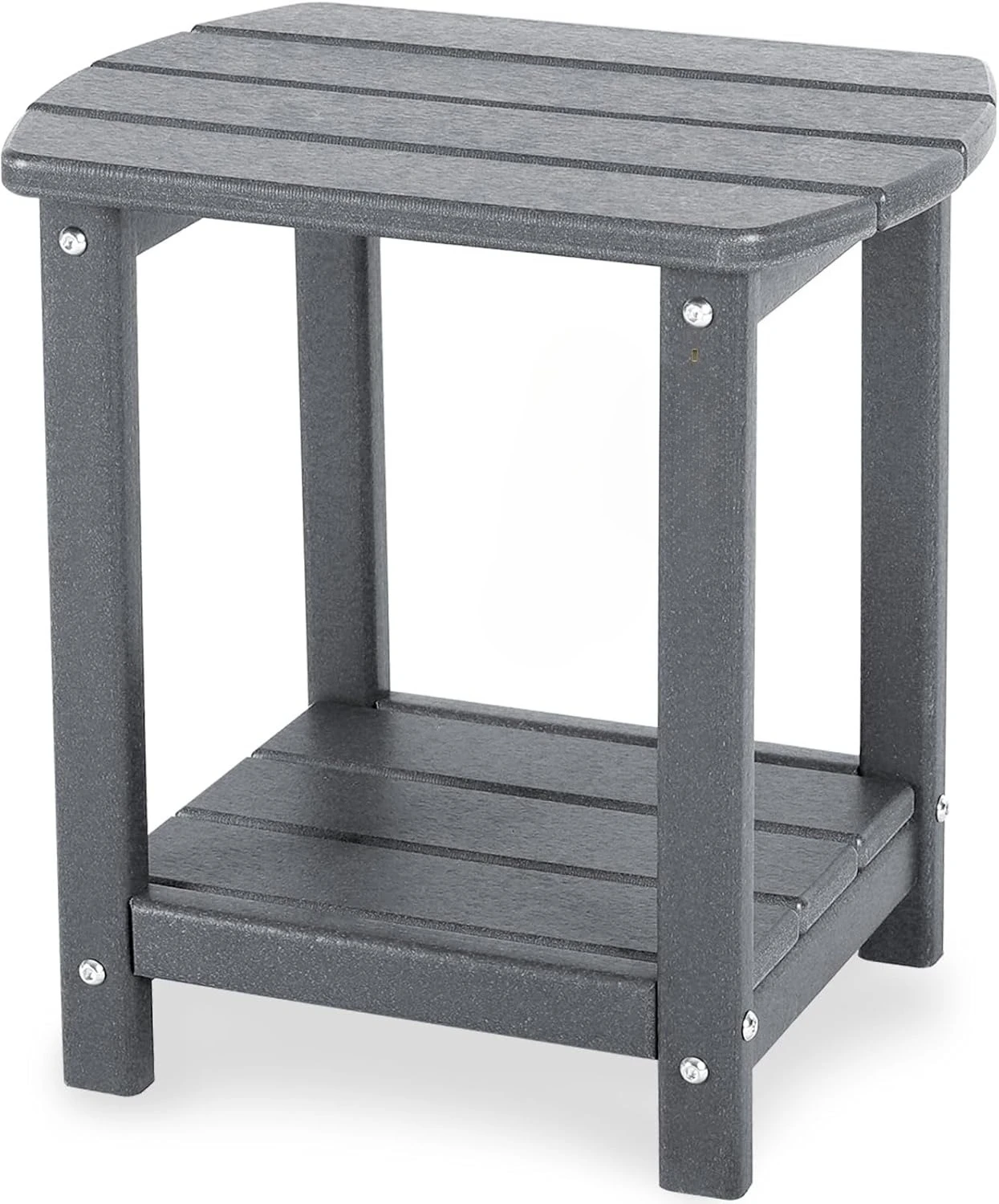 

Adirondack Square Outdoor Side Table,2-Tier Storage Patio Side Table, HDPE End Tables for Backyard Pool Porch Garden Lawn