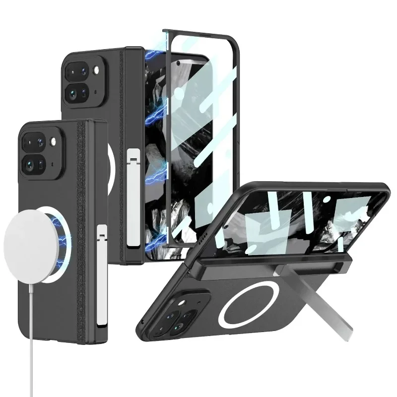 

For Google pixel 9 Pro Fold Magsafe Magnetic Wireless Charge Case For Pixel 9Pro Fold Invisible brackets Protective Back Cover