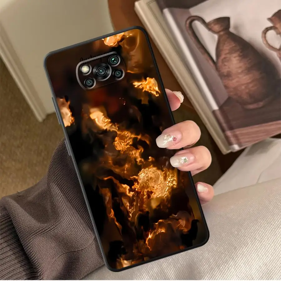 Étui Flame Clouds pour Xiaomi Poco F8 M5 F1 M3 M4 M7 C75 C61 X3 X4 X5 X7 Pro C50 F3 Funda Coque de téléphone C71