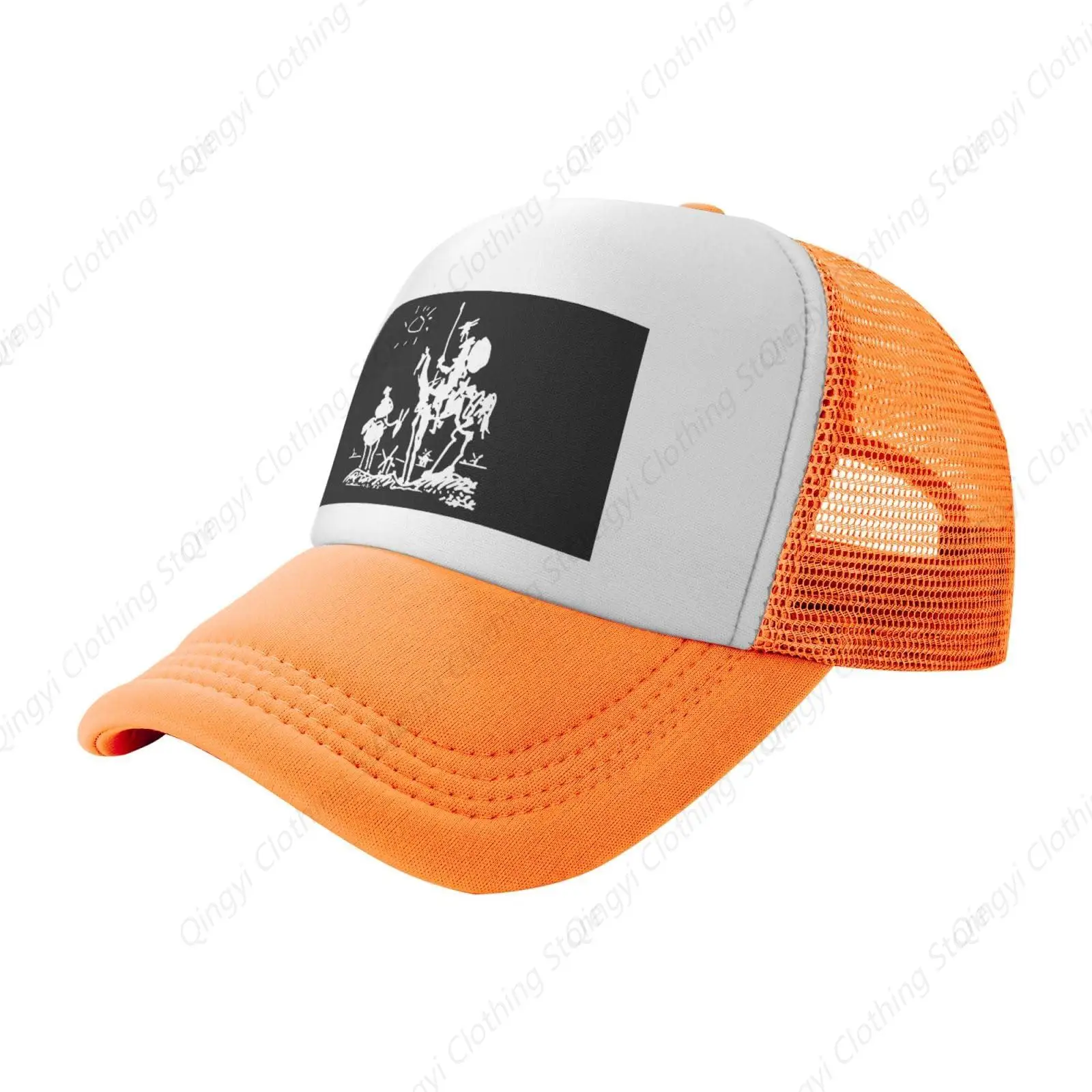 Don Quixote Trucker Hat - Mesh Baseball Snapback Cap for Men Or Women Outdoors Orange