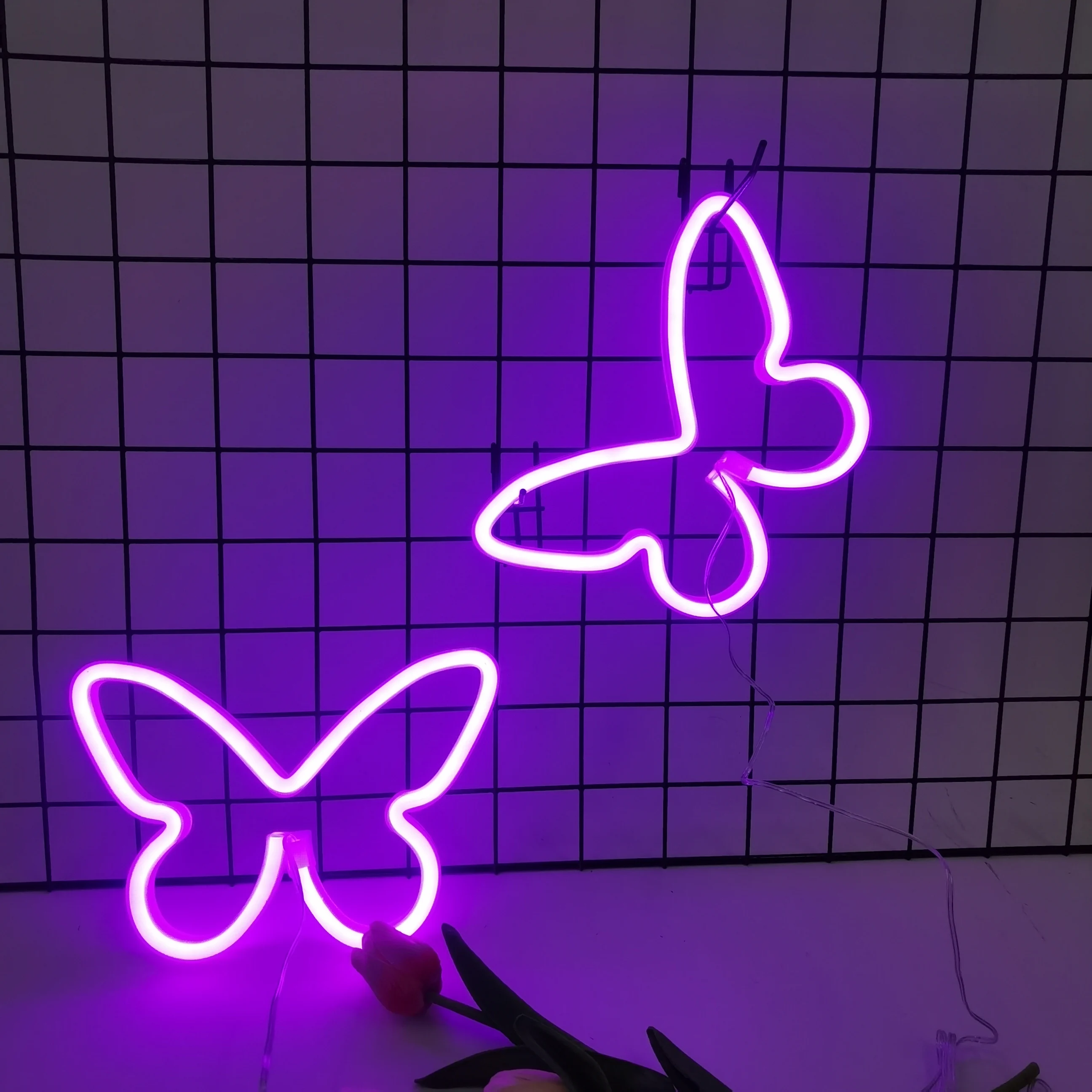 1 buah, kupu-kupu cinta LED lampu Neon USB/bertenaga baterai, kamar anak Perempuan lampu pesta ulang tahun Natal pernikahan, hadiah Hari Valentine